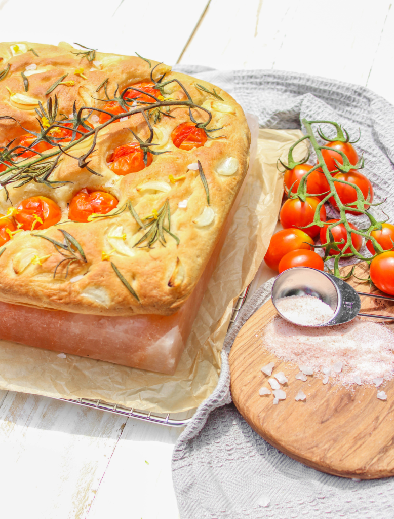 Salt Block Focaccia with Vine Cherry Tomatoes | FreshlyKenya