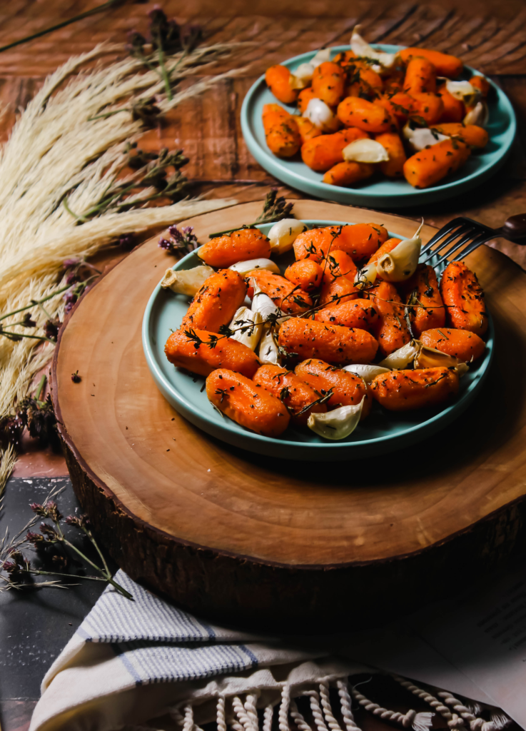 Roasted Carrot Batons with Garlic and Thyme FreshlyKenya
